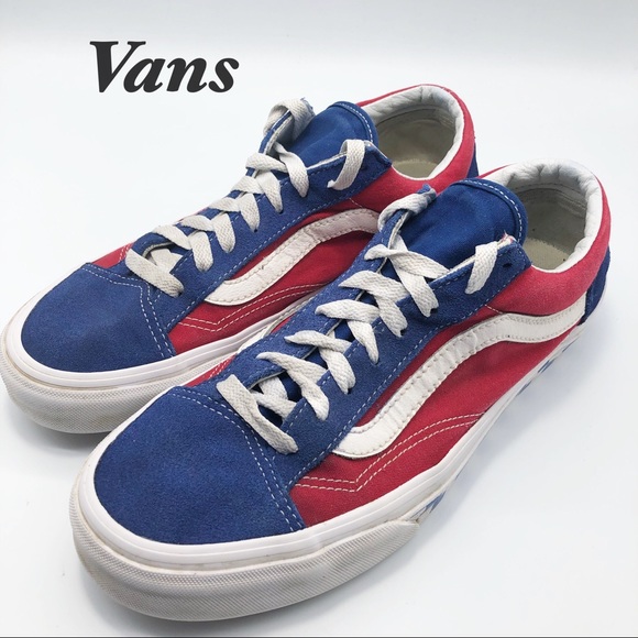 Vans Other - Vans Blue Check Midsole Red Blue Sneaker M8.5